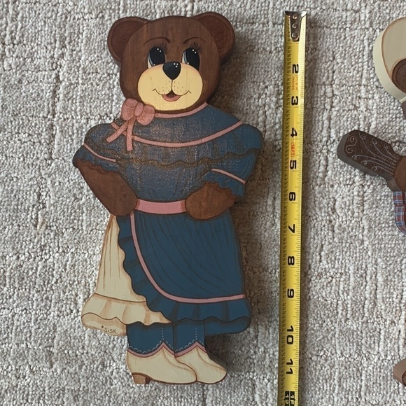 Cottagecore Country Wooden Bears Decor - Picture 2 of 4